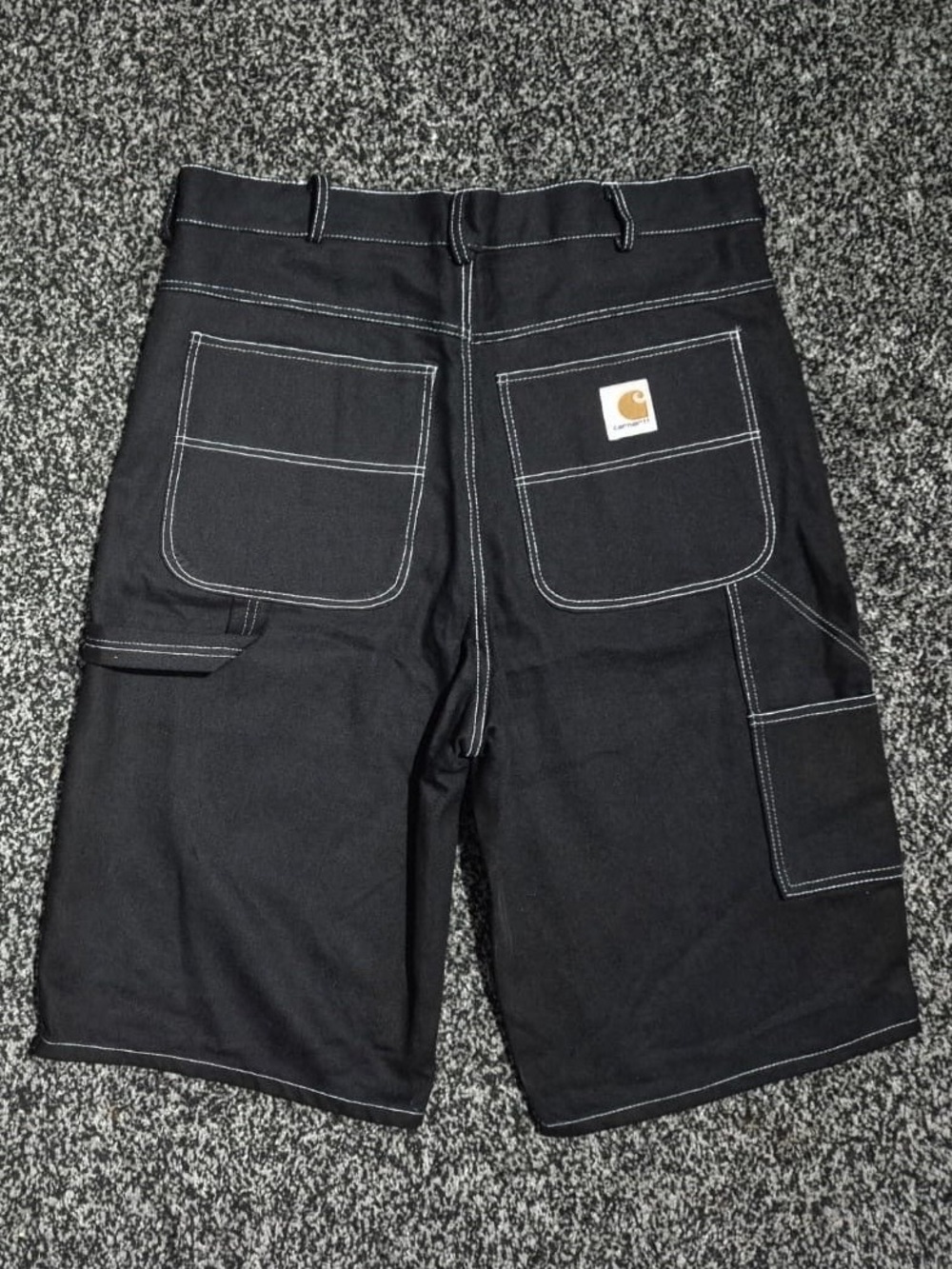 Reworked Carhartt Men’s Black Workwear Carpenter Shorts